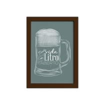 Quadro Frase Boteco Litro Aberto Moldura Marrom 22x32cm Quadro Frase Boteco Litro Aberto Moldura Marrom 22x32cm