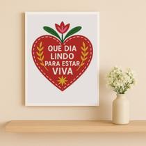 Quadro Frase Inspira Para a Vida 33x24cm Mold Branca Vidro