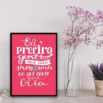 Quadro Frase Não Crie Problema 24X18Cm Preta