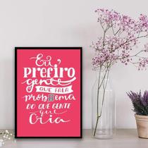 Quadro Frase Não Crie Problema 45X34Cm - Com Vidro Preta