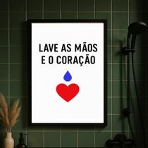 Quadro Frase Para Banheiro - Lave As Mãos 24X18Cm