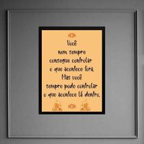 Quadro Frase Yoga - Controle 33X24Cm - Com Vidro