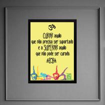 Quadro Frase Yoga - Curar e Superar 45x34cm