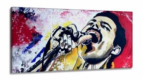 Quadro Freddie Mercury Rock Art Decorativo em Tecido Canvas 130x60