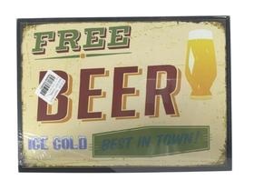 Quadro Free Beer Ice Cold Best in Town 20X30 cm