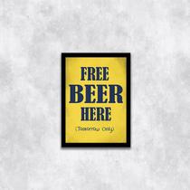 Quadro Free Beer Tomorrow 33x24cm - com vidro Quadro Free Beer Tomorrow 33x24cm - com vidro