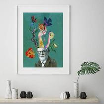 Quadro Freud Cérebro Flores - 60X48Cm