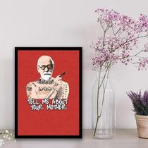 Quadro Freud Tell Me About Your Mother 24X18Cm Vidro Branca