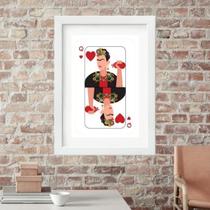 Quadro Frida Kahlo Carta Baralho - 60X48Cm Quadro Frida Kahlo Carta Baralho - 60X48Cm