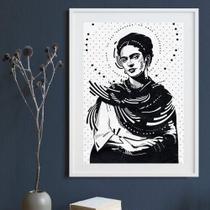 Quadro Frida Kahlo Minimalista 60X48Cm Quadro Frida Kahlo Minimalista 60X48Cm