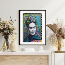 Quadro Frida Kahlo Old Floral 60X48Cm Quadro Frida Kahlo Old Floral 60X48Cm