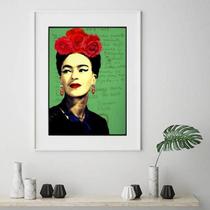 Quadro Frida Vermelho E Verde - 60X48Cm