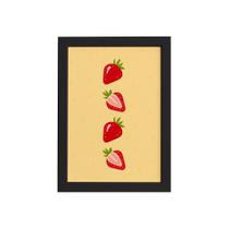 Quadro Frutas Coloridas Morangos Moldura Preta 33x43cm Quadro Frutas Coloridas Morangos Moldura Preta 33x43cm