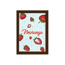 Quadro Frutas Cozinha Morangos Moldura Marrom 22x32cm Quadro Frutas Cozinha Morangos Moldura Marrom 22x32cm