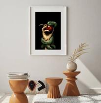 Quadro Fruto Proibido- Serpente Maçã 45x34cm - com vidro