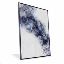 Quadro Fumaça Azul Canvas Com Vidro