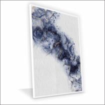 Quadro Fumaça Azul Canvas Com Vidro