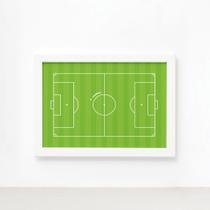 Quadro Futebol Kids Campo Moldura Branca 22x32cm Quadro Futebol Kids Campo Moldura Branca 22x32cm