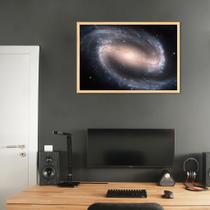 Quadro Galáxia Espiral NGC 1300 43x30 Caixa Marfim Moldura Caixa, Marfim