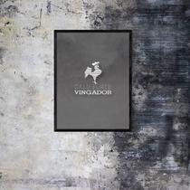 Quadro Galo Volpi Fundo Cinza 33X24Cm - Vidro Moldura Preta