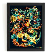 Quadro Game Arte Games Retro Poster Com Moldura