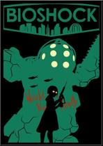 Quadro Game Bioshock Arte Simplista Moldura 42x29cm