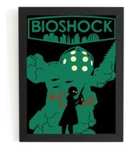 Quadro Game Bioshock Arte Simplista Poster Moldurado