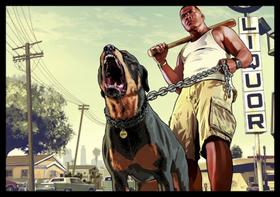 Quadro Game Gta V Franklin Arte Moldura 42x29cm