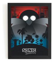 Quadro Game Retro Sonic The Hedgehog Arte Poster Com Moldura