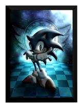 Quadro Game Sonic Sega Arte Poster Moldurado