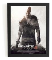 Quadro Game Uncharted 4 Arte Poster Moldurado