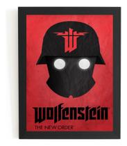 Quadro Game Wolfenstein Arte Simplista Poster Moldurado