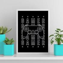 Quadro Gamer Console Preto E Branco 24X18Cm - Com Vidro Quadro Gamer Console Preto E Branco 24X18Cm - Com Vidro