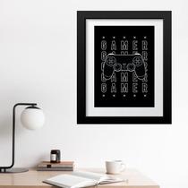 Quadro Gamer Controle Preto E Branco - 60X48Cm Quadro Gamer Controle Preto E Branco - 60X48Cm