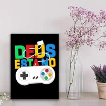 Quadro Gamer Deus no Controle - 24x18cm