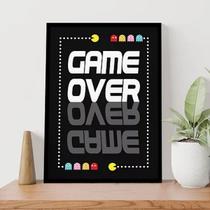 Quadro Gamer Game Over 24x18cm - com vidro