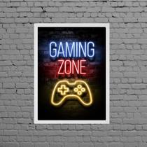 Quadro Gamer Gaming Zone 45X34Cm Branca Quadro Gamer Gaming Zone 45X34Cm Branca