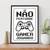 Quadro Gamer Jogando Não Perturbe 24x18cm - com vidro - Quadros On-line