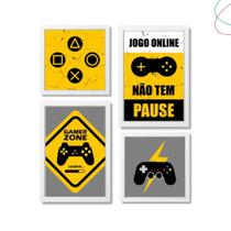 Quadro Gamer jogo online não tem pause gamer zone c/ moldura