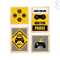 Quadro Gamer jogo online não tem pause gamer zone c/ moldura Quadro Gamer jogo online não tem pause gamer zone c/ moldura