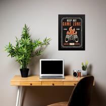 Quadro Gamer - Keep Out Gamer Zone 33x24cm - com vidro