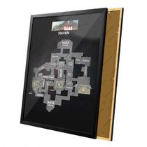 Quadro Gamer Mapa de Haven Jogo Valorant Moldura e Vidro