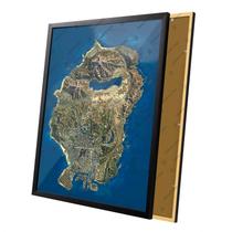 Quadro Gamer Mapa de Los Santos Gta 5 Moldura e Vidro Quadro Gamer Mapa de Los Santos Gta 5 Moldura e Vidro