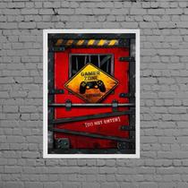 Quadro Gamer Zone Do Not Enter 24x18cm - com vidro Quadro Gamer Zone Do Not Enter 24x18cm - com vidro