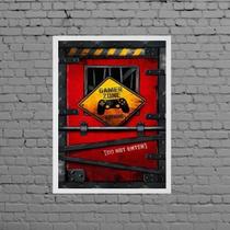 Quadro Gamer Zone Do Not Enter 33X24Cm Moldura Preta