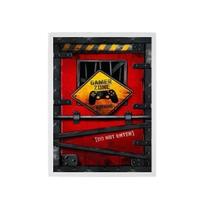 Quadro Gamer Zone Do Not Enter 45X34 C/Vidro Madeira Branca Quadro Gamer Zone Do Not Enter 45X34 C/Vidro Madeira Branca