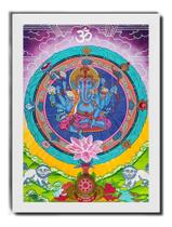 Quadro Ganesha Mantra Fortuna Sabedoria Arte Hindu Índia Quadro Ganesha Mantra Fortuna Sabedoria Arte Hindu Índia