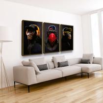 Quadro Gangue Dos Macacos Grande Com Moldura
