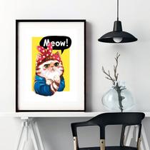 Quadro Gatinha We Can Do It - 60x48cm