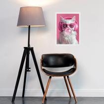 Quadro Gatinho Bubble Gum - Pink 45x34cm